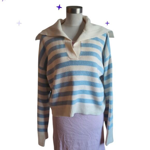 Sincerely Jules Nwot Baby  Blue Polo Stripe  Sweater Xl - Picture 9 of 10